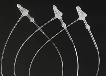 SIDAZON 3 Inch 500 Pcs Plastic Fasteners Hang Tags Clear Snap Lock Pins Security Loop Price Tag Pins Safety Ring Ties for Retail Store Clothing Accessory (3“ 500pcs, Clear)