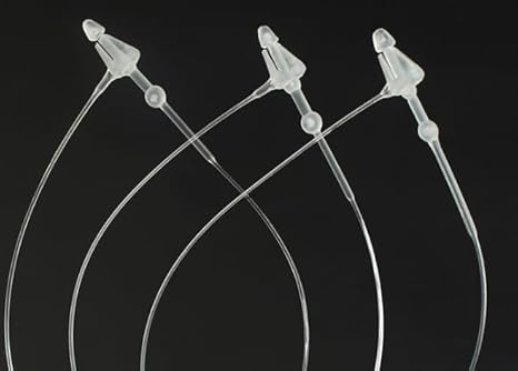 SIDAZON 3 Inch 500 Pcs Plastic Fasteners Hang Tags Clear Snap Lock Pins Security Loop Price Tag Pins Safety Ring Ties for Retail Store Clothing Accessory (3“ 500pcs, Clear)
