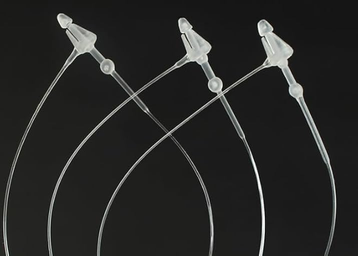 SIDAZON 3 Inch 500 Pcs Plastic Fasteners Hang Tags Clear Snap Lock Pins Security Loop Price Tag Pins Safety Ring Ties for Retail Store Clothing Accessory (3“ 500pcs, Clear)