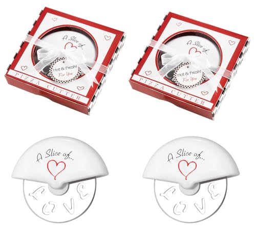 Sunch Craft 5 Pcs Mini Stainless Steel Pizza Cutter for Bridal Wedding Favor Baby Showers Souvenirs Guest Return Gift Individual Package (5, red)