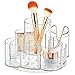 mDesign Organizador de Maquillaje con Base giratoria – Cesta organizadora giratoria para almacenar Maquillaje – Bandeja Rotatoria para Guardar cosméticos en el baño o el tocador – Transparente