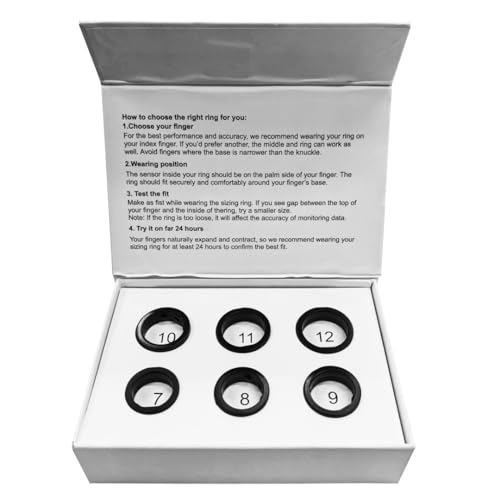Image of Leaf Halo Smart Ring Sizing Kit | Size First Before You Buy | Includes 6 Sample Ring Sizes for Men, Women | Tracker for Health, Steps, Sleep, Stress, Workouts, Sports, HRV, SPO2 & Temp