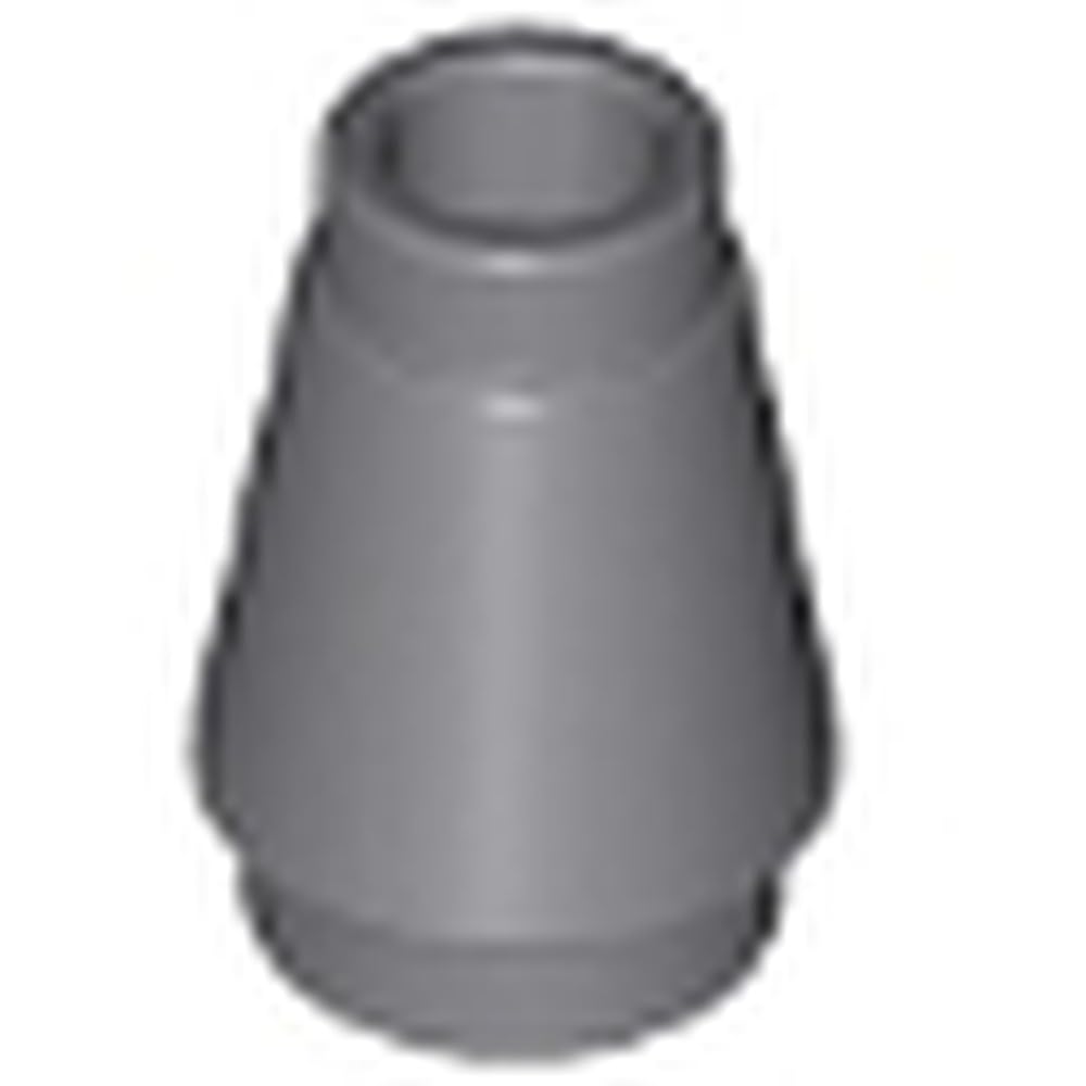 LEGO Cone Building Block, 1 x 1 with Top Groove, Part 4589b (Dark Bluish Gray, 10, count) — image 1