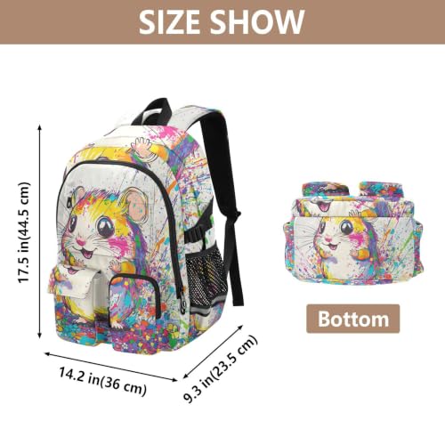 Mochilas para trabajo de 17.5 pulgadas con estampado de hámster 3