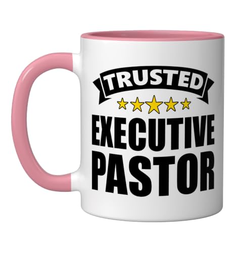 The Trusted Executive Pastor Ceramic Mug, Pink/White, 11oz