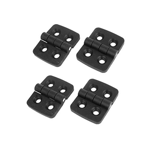 4 Pcs Black Single Metal Axle Plastic Wardrobe Door Hinge #TOP3