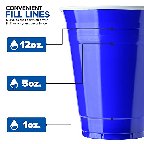 Stock Your Home Blue Plastic Cups Disposable, 16Oz (100 Count) Heavy-Duty, Large Party Cup Pack Bulk Pack For Drinking Punch, Soda, Wine, Beer, 4Th Of July, Halloween #TOP3