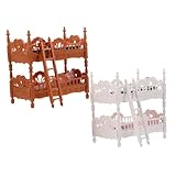 Meubles de chambre à coucher de maison de poupée : les meubles de chambre à coucher de maison de poupée simulent , aidant les enfants à acquérir des compétences organisationnelles et spatiales importantes, lits superposés de maison de poupée, lit superposé de maison de poupée miniature