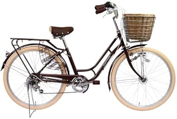Amazon 自転車 サカモトテクノ 籐カゴ無し Confiture コンフィチュール ショコラ 26インチ 籐カゴ無しモデル 26 6rf Naa ノーブランド品 シティー ファミリーサイクル