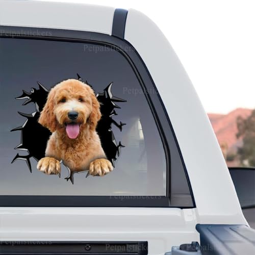Image of Cute Dog Stickers for Car Window Decals Waterproof Funny Sticker (Goldendoodle Stickers)
