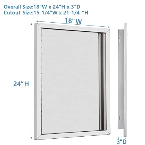 Bbq Single Access Door Stainless Steel 18"W X 24"H Inch Outdoor Kitchen Door Reversible Open Left Or Right,Flush Mount For Outdoor Kitchens Or Bbq Island #TOP2