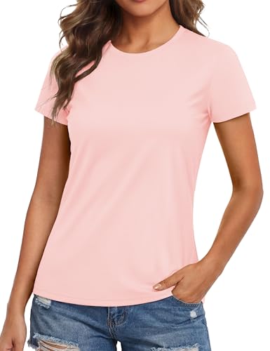 Image of MAGCOMSEN Women's Short Sleeve T-Shirts UPF 50+ Sun Protection Shirts Quick Dry Athletic Running Workout Tops Rash Guard