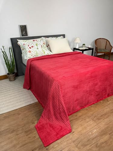 Manta Flannel Fleece Canelada King Size Serrano 2,40 m x 2,60 m Com 1 peça - Produto Importado