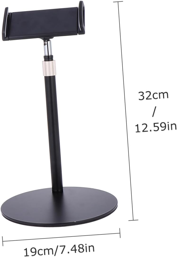 Adjustable Black Tablet Stand and Cell Phone Holder with Telescopic Rotation for Desktop Charging Dock, Multi-Angle Support Compatible with Ipad Series for Office and Home Use image 2