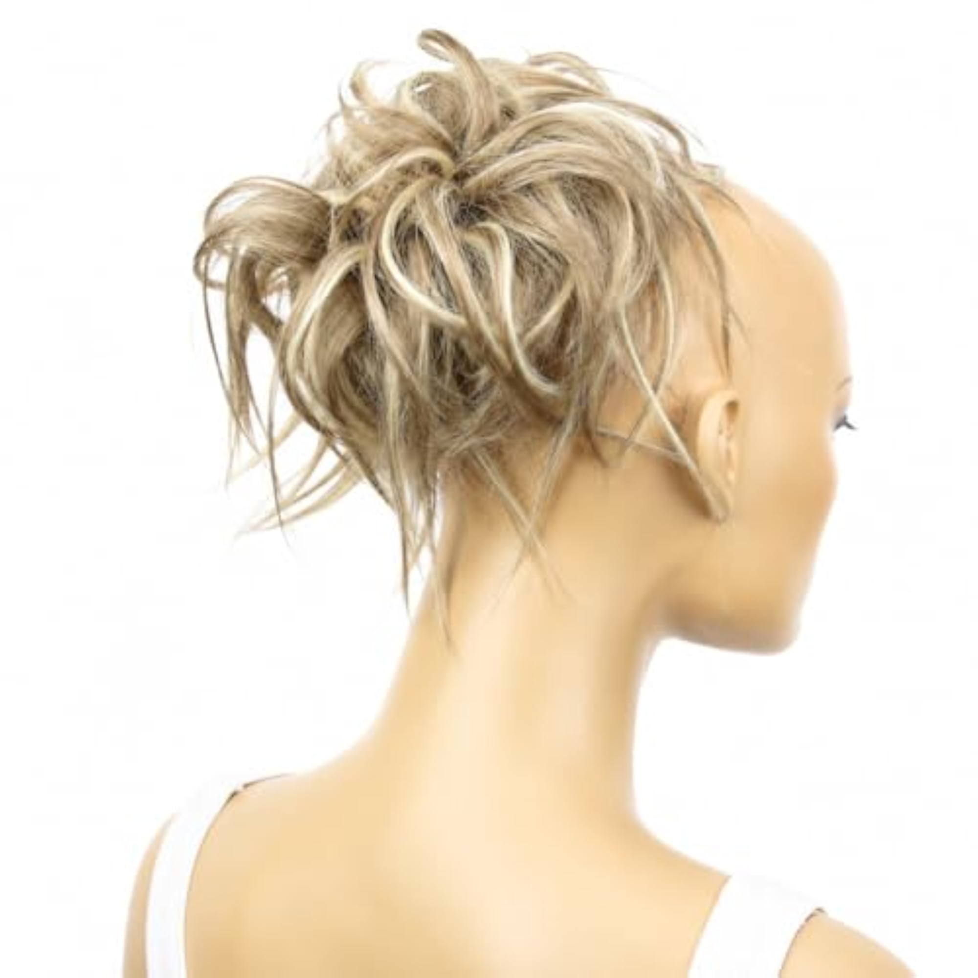 Dirty Blonde Mix Messy Bun Hair Scrunchie, Voluminous Updo