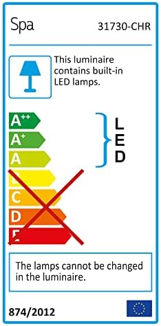 LITECRAFT Settle Bathroom LED 2 Light Up and Down Wall Light in Chrome (Pack of 2)