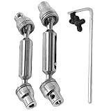 EsiFare 金属製 RCドライブシャフト 2個セット WPL ドライブシャフトの交換部品 WPL 1/10 C74 1/16 Rcクローラー アクセサリー 金属製ドライブシャフトアップグレードパーツ RCカーパーツ (シルバー)