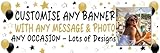 Large Personalised Banner Any Occasion Name with Photo for Men Women Boys Girls (6ftx2ft with PHOTO, Gold & Black Stars)