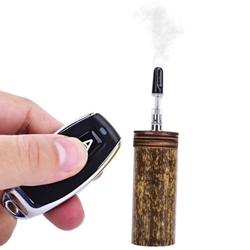 Máquina de humo portátil con diseño de calavera, control remoto inalámbrico, alimentada por batería para filmación, cosplay, Halloween y pruebas de flujo de aire (marrón) miniatura 1