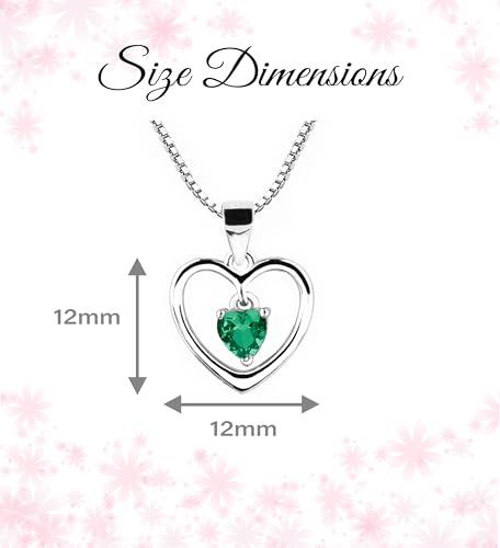 Cherished Moments Girl's Sterling Silver "Dancing Heart" Simulated Birthstone Necklace3