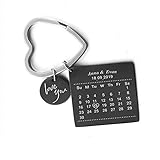 ♛Einzigartige Geschenke: personalisierter schlüsselanhänger gravur spezifisches Datum und bedeutungsvolles Liebesversprechen. Es ist einzigartig und besonders, Schlüsselringe für Männer, Frauen, ein schönes kleines Geschenk für Hochzeit, Jubiläum, Weihnachten, Valentinstag, Geburtstag, Erntedankfest, Muttertag und Vatertag.