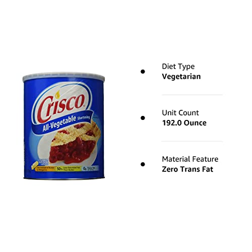 Crisco All-Vegetable Shortening, 6-Pound Cans (Pack of 2)