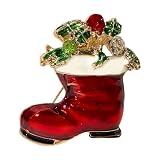 Crystal Rhinestone Christmas Stocking Brooch Pins Xmas Breast Pin Xmas Christmas Jewelry Gift Decoration