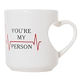 You're My Person Heart Shape Mug - Best Friend Bestie 13oz Heart Handle Coffee Tea Mug