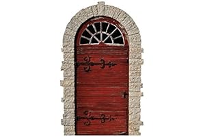 Weathered Red Arched Door with Large Hinges Wall Decal - 5&quot; wide...
