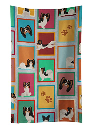 Caroline's Treasures MLM1168KTWL Lots of Tricolor Papillon Kitchen Towel Dish Cloths Guest Hand Towel Decorative Bathroom Towel for Face,Tea, Dishcloth, Kitchen and Bath