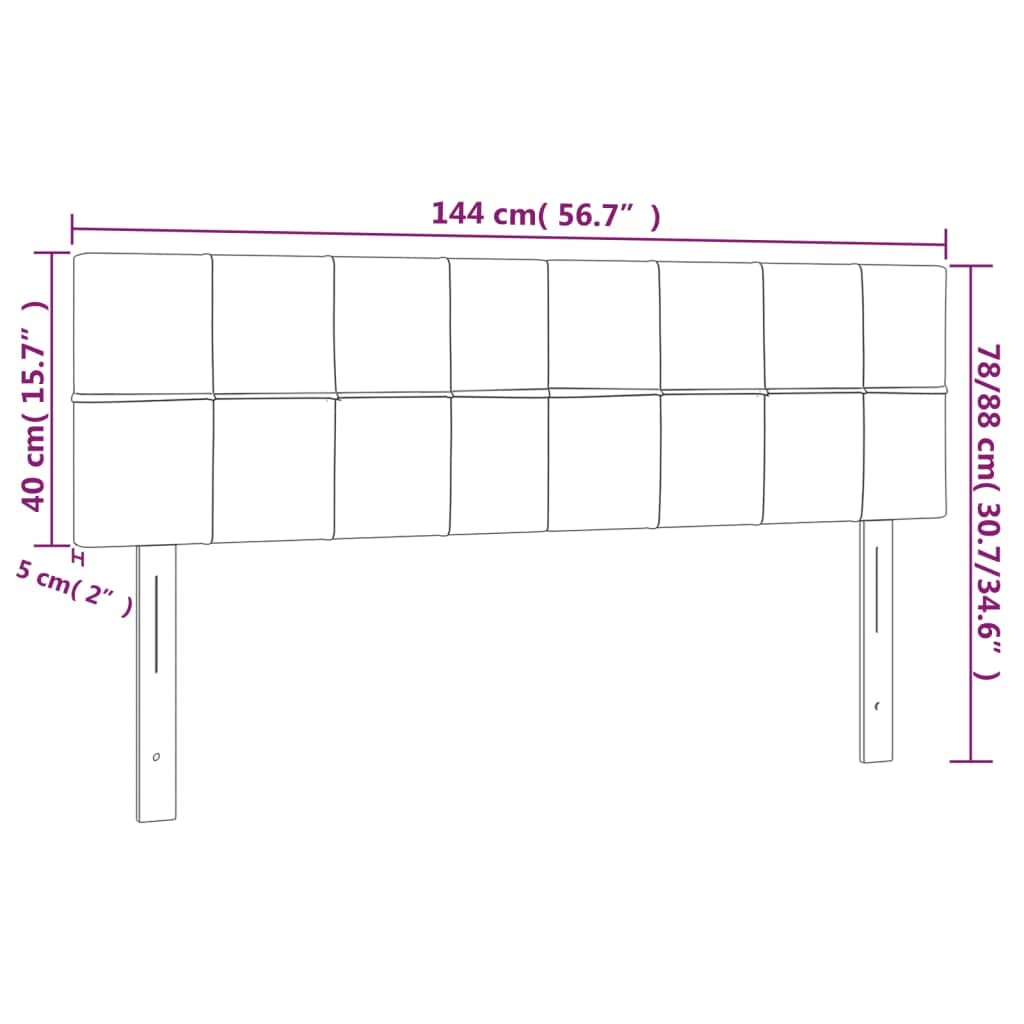 vidaXL Têtes de Lit Meubles de Chambre à Coucher Accessoires de Lit Simple Têtes de Cadre de Lit Intérieur Gris Foncé 144x5x78/88 cm Velours