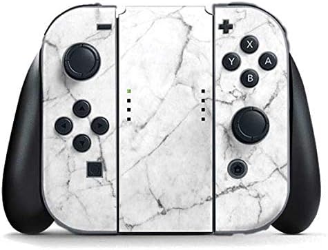 Skinit Decal Gaming Skin Compatible with Nintendo Switch (2017-2021) Joy-Con Controller - White Marble Design