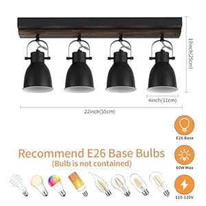 Keesfu lighting farmhouse track lighting 4 light track lighting fixtures ceiling black kitchen track lighting for kitchen and dining room  urban country home decor