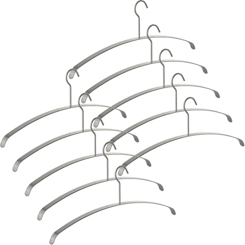 10 Stück Kleiderbügel echt Edelstahl 455 x 20 x 185 mm Garderobenbügel...