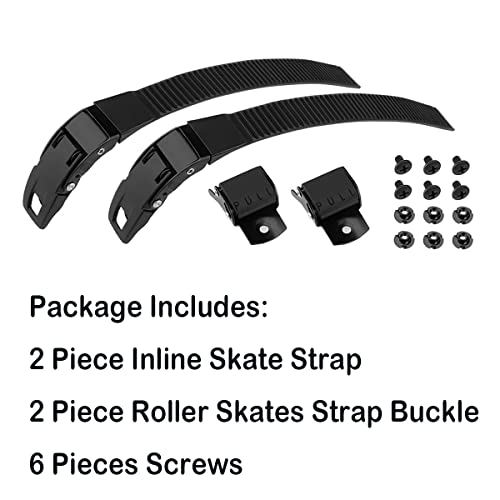 SAUYRASY 1Pair Rollerblade Replacement Straps Inline Skate Strap Replacement Inline Roller Skate Straps with Screws Nuts For Men Women Kids