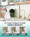Kitchen Faucet and Water Filter Faucet: Brushed Gold Kitchen Sink Faucet with Drinking Water Faucet - Stainless Steel Single Handle Tap with Pull Down Sprayer for Kitchen Sink Farmhouse Bar