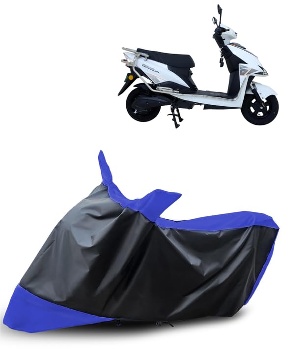 Image of Waterproof Scooty Cover for KOMAKI X ONE with Mirror Pockets (for All KOMAKI SCOOTY Old and NEW Models) Heavy-Duty Belt & Buckle Lock Triple Stitching All Weather Protection