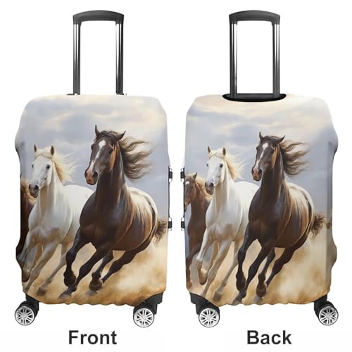 Travel Luggage Cover Elastic Suitcase Protector Anti-Scratch Washable Horses Running Art Luggage Sleeve Tsa Approved Carry on Covers Baggage Cover Fits 18-32 Inch Luggages3