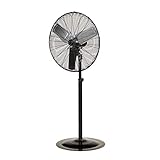 TPI Corporation CACU30-PO Oscillating Commercial Pedestal Fan, 30' Blade Diameter, Unassembled, Includes Pedestal Mount Kit, 3 Speed 120 Volt Motor, 9' Cordset, Black