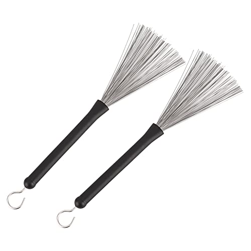 Conjunto de baquetas com baquetas de madeira 5A, escova de arame de bateria, escova de bateria, amor