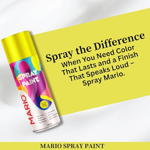 Image of Mario Spray Paint - RAL 1016 Canary Yellow (400ml) | Bright Yellow Spray Paint for Automotive, Furniture, Walls & DIY Projects | Fast Dry Durable Finish