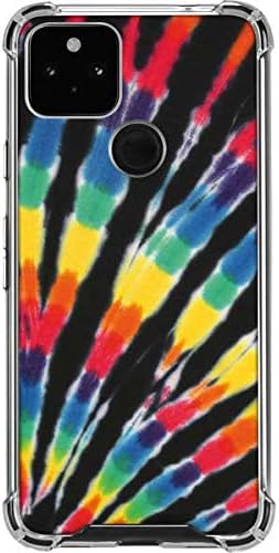 Skinit Clear Phone Case Compatible with Google Pixel 4a 5G - Officially Licensed Liquid Blue Tie Dye - Rainbow Design