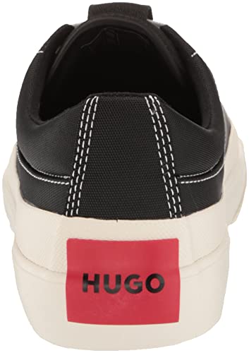 Hugo Mens Full Canvas Lace Up Sneaker, Black Shadow, 9 Us #TOP2