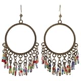 TOYANDONA Pendientes Colgantes Étnicos de Cuentas Diseño Degradado Multicolor para Mujer, Resistentes Decoloración, Ideales para Fiestas y Eventos Obsequios