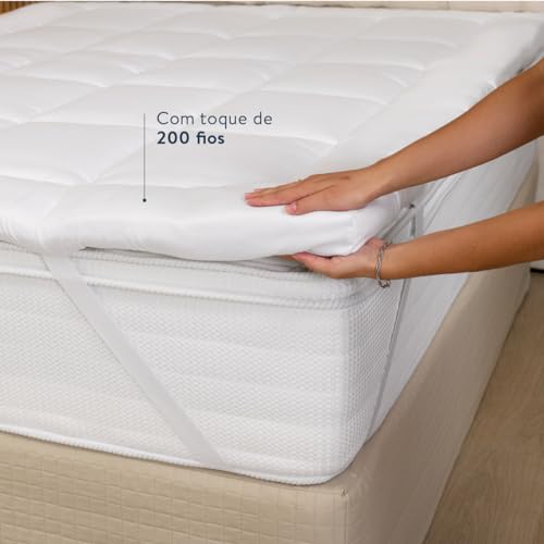 Pillow Top Colchão Cama Casal Queen Acolchoado Micro Percal 400 fios Macio