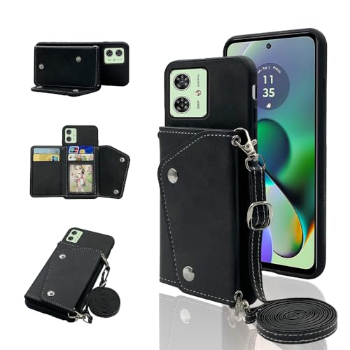 Coque en cuir Motorola Moto G54 5G étui portefeuille haut de gamme