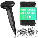 Therwen 1lb Upholstery Carpet Tacks Bulk Black Furniture Tacks Box of Hardware Cut Nails for Wood Stairs Runners Shoe Hanging and Securing Charts Banners Calendars(#10 x 5/8 Inch)