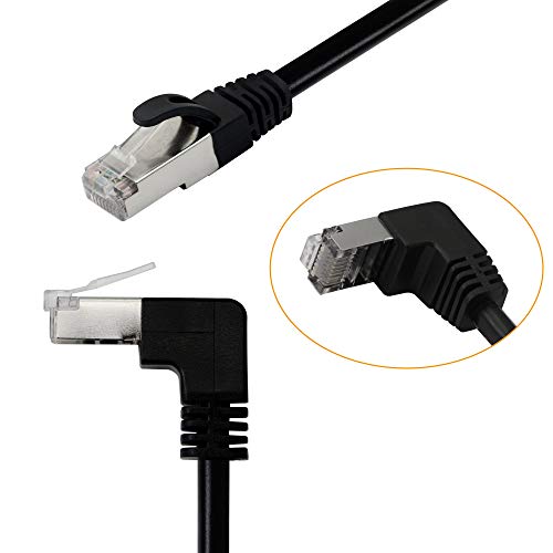 Cat5 Ethernet Cable,Rj45 Male To Male 90 Degree Internet Network Lan Cable Patch Cord For Pc, Router, Modem, Printer, Xbox, Ps4-1.5Ft (Angle Down) #TOP1