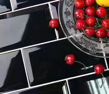 3X6" Beleved Subway Ceramic Wall Tile (Black Glossy) #TOP2