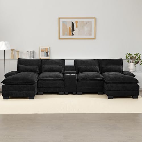 125" U Shaped Cloud Modular Sectional Couch for Living Room,